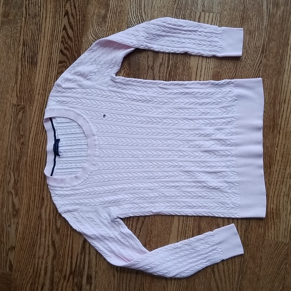 (XS) Tommy Hilfiger Pastel Crew Cable Knit Look Long Sleeve Top/Thin Sweater